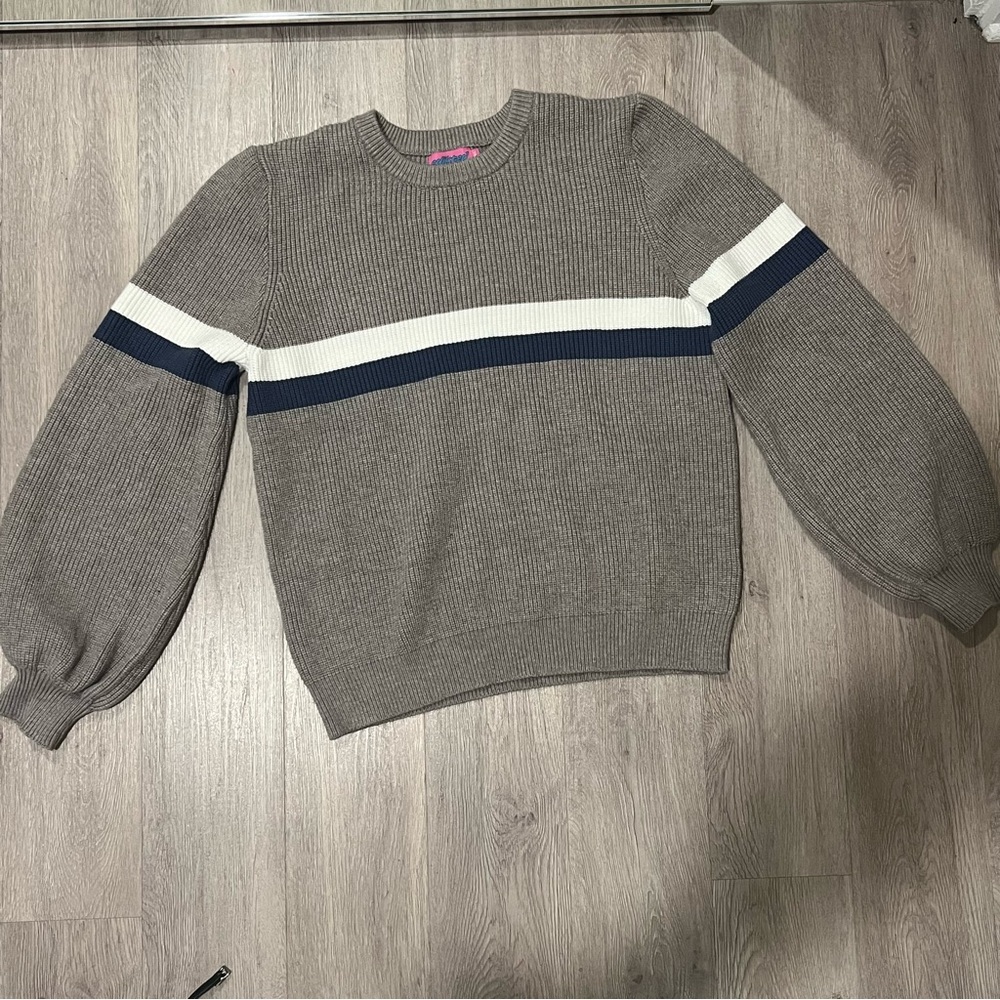 Edikted oversized Crewneck Sweater with White and Blue Stripes